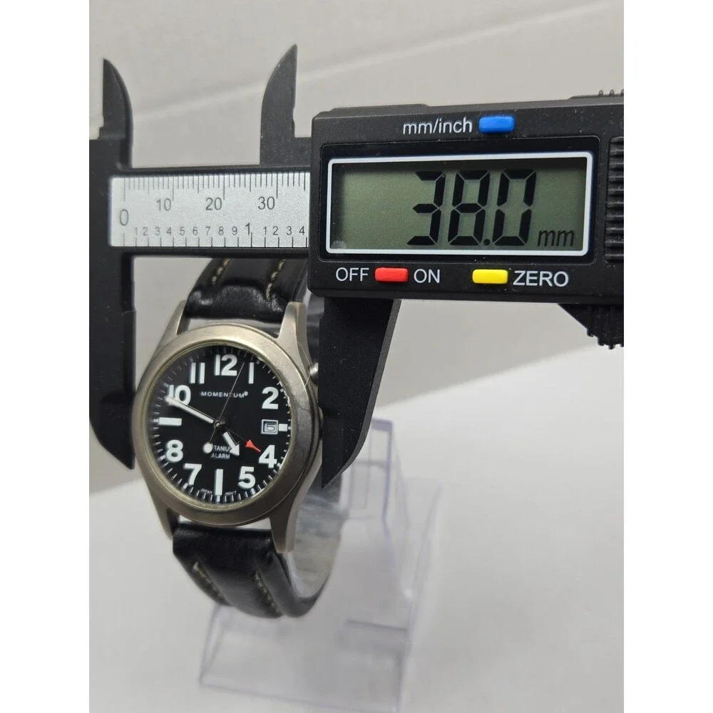 Momentum Pathfinder Alarm Titanium Mens Watch SP50 Black Dial 10ATM New Battery
